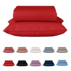 Imagem de Jogo De Lençol Solteiro 2 Peças Vermelho Malha 100% Algodão - Dicaza