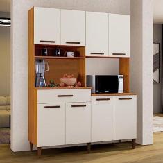 Imagem de Armário De Cozinha 8 Portas 1 Gaveta Curitiba Kaiki Móveis Nature/off White