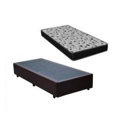 Imagem de Cama Box Solteiro Marrom + Colchão Espuma D33 78x188x14