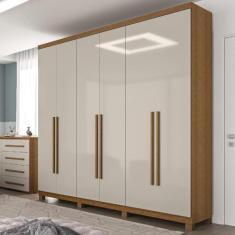 Imagem de Guarda Roupa Casal 6 Portas em MDF New Honduras Móveis Rimo, Jequitibá