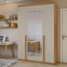 Imagem de Guarda-roupa 4 Portas 2 Gavetas 100% Mdf Alonzo com Espelho - Móveis L