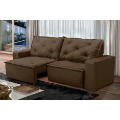 Imagem de Sofá Retrátil E Reclinável 3 Lugares Com Molas 1,80M Ana Suede Marrom