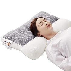 Imagem de Travesseiro super ergonômico, travesseiros ergonômicos para dormir, oferece bom suporte para o pescoço, alivia dores no pescoço e nos ombros, adequado para travessas laterais, nas costas e no estômago