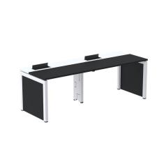 Imagem de Mesa de Plataforma Simples para 2 Pessoas Corporativa 160x792/2p Pscpp160/792/2p Walnut/Branco