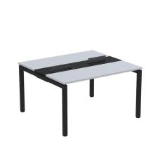 Imagem de Mesa Plataforma Dupla com Pé de Aço para Coworking 120x120 Pdc12/12/2p Cinza/Preto
