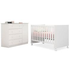 Imagem de Quarto De Bebê Cômoda Helena E Berço Doce Sonho Branco