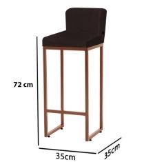 Imagem de Kit 06 Banqueta Alta Ferro Bronze Marrom