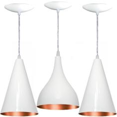 Imagem de Kit Pendentes 2 Cones E 1 Gota Cor  E Cobre