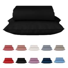 Imagem de Jogo de Lençol Solteiro 2 Peças Preto Malha 100% Algodão