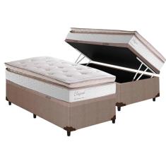 Imagem de Conjunto Box Baú Solteiro: Colchão Molas Herval MasterPocket Ensacadas Elegant + Base CRC Courano Clean(88x188)