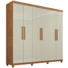 Imagem de Guarda Roupa Portugal Frison Casal 6 Portas 2 Gavetas Imop Cor Cinamom