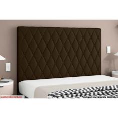 Imagem de Cabeceira Cama Box Estofada Queen Queen Camponesa Plus Veludo Cacau - Simbal