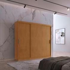 Imagem de Guarda Roupa Casal Vitor Em Mdf Com 3 Portas E 6 Cabideiros Moderna