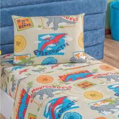 Imagem de Jogo De Lençol Solteiro Bouti Kids Estampado 3 Peças Dino