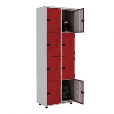 Imagem de Armário Roupeiro Aço 8 Portas Guarda Volume Ea702 Vermelho