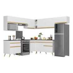 Imagem de Armário De Cozinha Completa De Canto Veneza Gw Multimóveis Mp2071 Bran