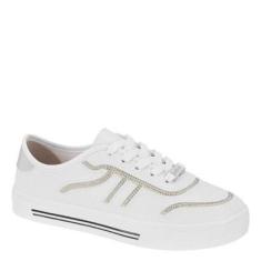 Imagem de Tênis Feminino Confortável Strass Casual Moleca 5667.344  - Branco Napa-Feminino