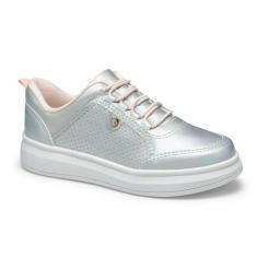 Imagem de Tênis Pink Cats Infantil Calce Fácil V4161 Prata