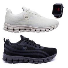 Imagem de Kit 2 Pares Tênis Masculino Ascension Lege 21 Tamanho Especial Com Relógio-Masculino