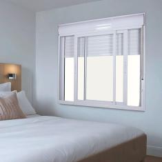 Imagem de Janela de Aluminio Persiana Automatica 110V 200x120cm 2 Folhas Branco