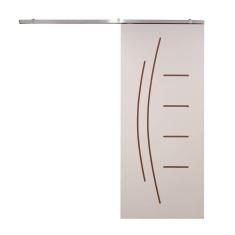 Imagem de Porta De Correr Branco Prime Frisada Kit Alumínio F08 - Smile - 210x60