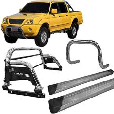 Imagem de Kit Quebra Mato+Estribo Plat+Santo Anto H3 L200 2004 CROMADO