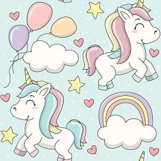 Imagem de Papel de Parede Unicórnios Fofos Soft