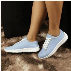 Imagem de Tênis Feminino Casual de Amarração O Calçado Leve e Versátil que Você Procura Azul