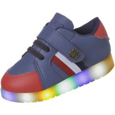 Imagem de Tênis Infantil Sem Cadarço Masculino Led Confortável Moderno - Beakid