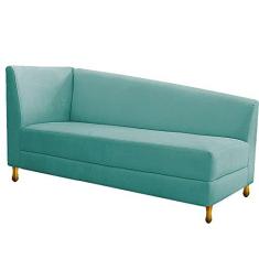 Imagem de Recamier Divã Valéria 185cm Lado Direito Suede Azul Tiffany - Amarena Móveis