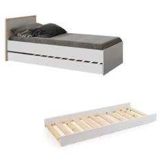 Imagem de Cama Infantil com Cama Auxiliar Wood Branco/carvalho Treviso