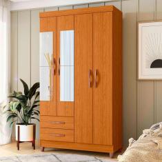 Imagem de Guarda-Roupa Solteiro com Espelho Âmbar 4 pt 2 gv Cinamomo