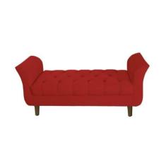 Imagem de Recamier Estofado Para Salão de Beleza 90 cm Grécia Corano Vermelho - DL DECOR
