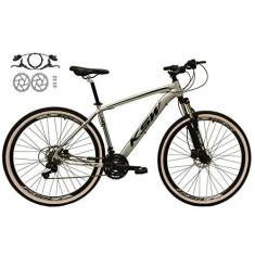 Imagem de Bicicleta Aro 29 Ksw Xlt 24v Freios a Disco Hidráulicos Garfo Suspensão Pneu com Faixa Bege (15, Prata/Preto)