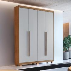 Imagem de Guarda Roupa Solteiro Com Pés 4 Portas 2 Gavetas Veracruz - Rufato