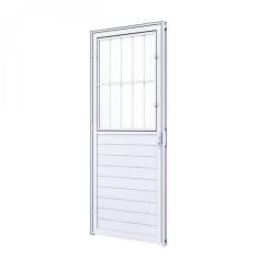 Imagem de Porta de Alumínio Lambri 215x85cm com Postico e Vidro Liso Lucasa Alum