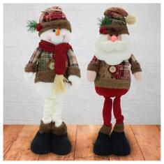 Imagem de Kit 2 Bonecos De Natal Boneco De Neve Papai Noel 50cm