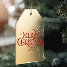 Imagem de Quzzil Pacote com 30 enfeites de Natal de acrílico espelhado dourado, enfeites de acrílico em branco para artesanato, ornamentos de disco plano de acrílico, faça você mesmo, artesanato de Natal,