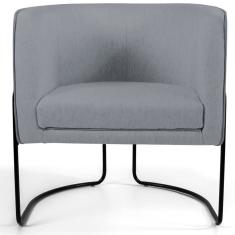 Imagem de Kit 2 Poltronas Decorativas Base Aço Betina C-416 Linho  Escuro - Domi