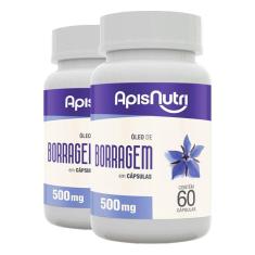 Imagem de Kit 2 Óleo de Borragem 500mg Apisnutri 60 cápsulas