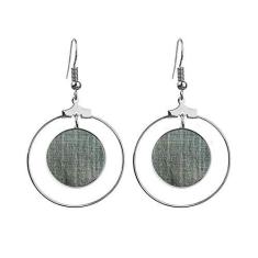 Imagem de Brincos têxteis com forro de caubói jeans e argola pendurada, joia com círculo