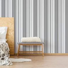 Imagem de Papel de Parede Listrado Tons de  para Sala 57x270cm