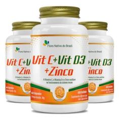 Imagem de Kit Vitamina C + Vitamina D3 + Zinco 3x 60 Cápsulas - Flora Nativa