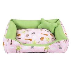 Imagem de Cama Para Cachorro Ou Gato Tamanho Médio 60X55cm + Ossinho Safari Rosa