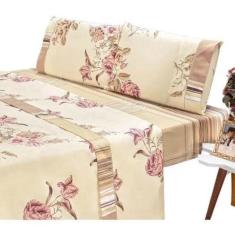 Imagem de Lençol Casal 4 Peças Estampas Lindas Luxo Cama Box Linha