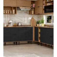 Imagem de Balcão Para Cozinha 2 Portas Toscana Espresso Móveis Freijó/Nero