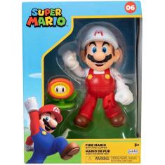 Imagem de Boneco Mario De Fogo De 10cm Com Flor De Fogo - Super Mario