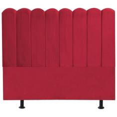 Imagem de Cabeceira Nuvem Cama Box King 195 cm Alanis Suede Vermelho