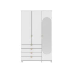Imagem de Guarda-Roupa Solteiro Com Espelho 3 Portas 4 Gavetas 100% Mdf Look 136