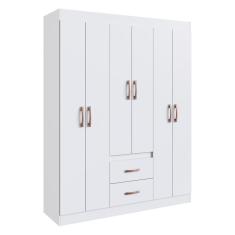 Imagem de Guarda-roupas 6 Portas 2 Gavetas Multimóveis Cr35115 Branco Branco